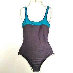 NWT!! Lygia & Nanny Low-Back One-Piece Oceano Swimsuit, 40/S, Grey & Blue